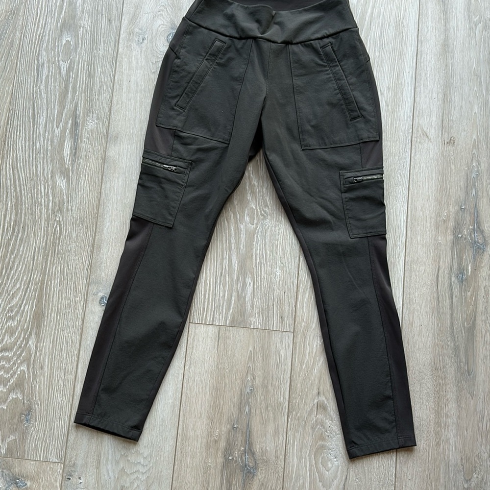 Athleta cargo tights; size 2P; olive green - Picture 1 of 6